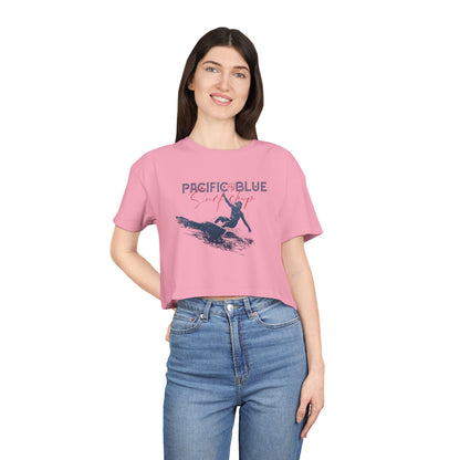 Ocean Breeze/ Pacific Blue Surf Shop/ Women's Crop Tee
