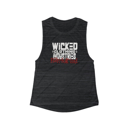 Fight For Love/ Flowy Scoop Muscle Tank Top