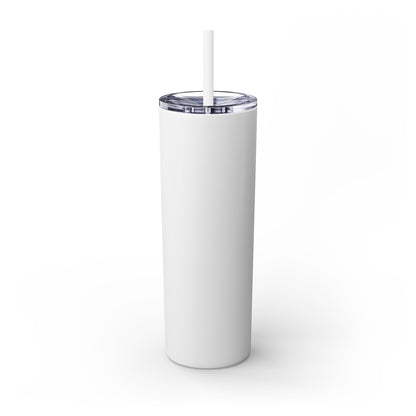 EL423 Soul Neon Green/ White/ Skinny Tumbler with Straw, 20oz