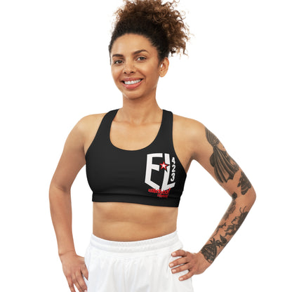 el423 Electric 3D Black Seamless Sports Bra