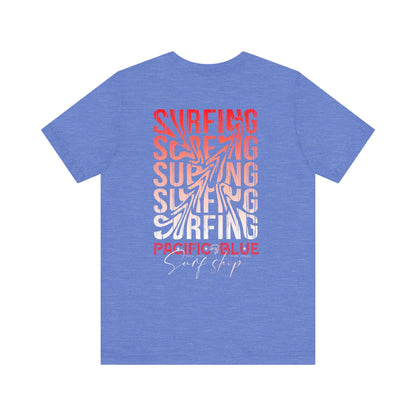 Pacific Blue Surf Shop Red/White Surf 2  /WCI  Short Sleeve Tee