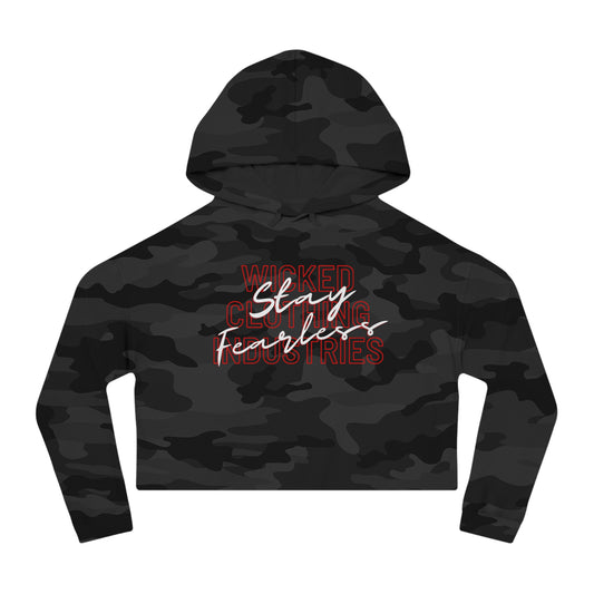 Stay Fearless Cropped Hooded Sweatshirt