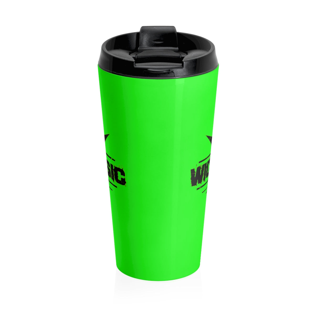Neon Green/ Wicked Music /Stainless Steel Travel Mug