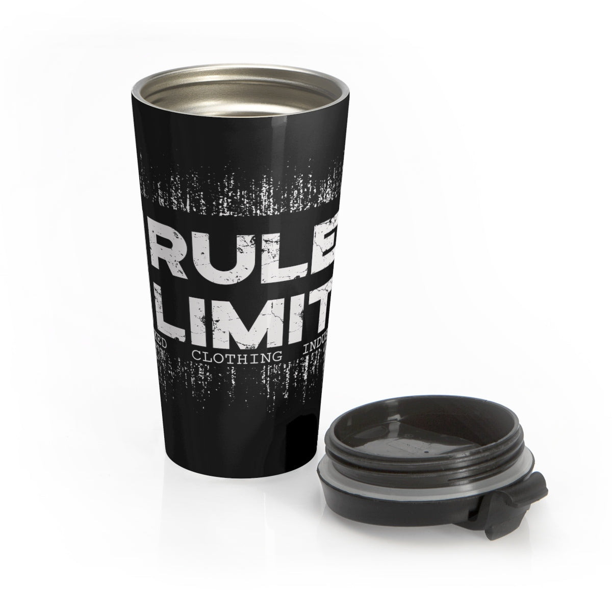 No Rules/ Limits/Gray/ Black/ Stainless Steel Travel Mug
