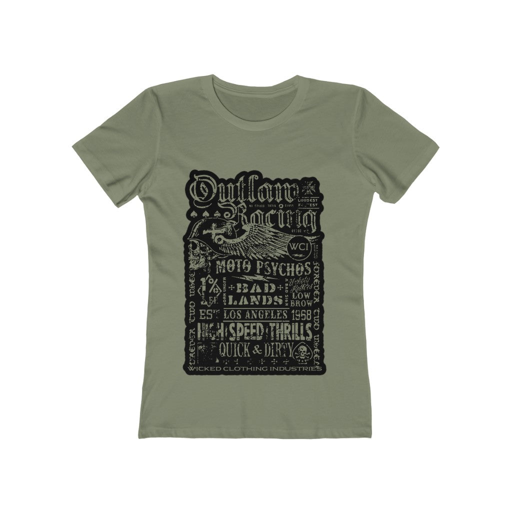 Outlaw Teal Racing Tee Shirt
