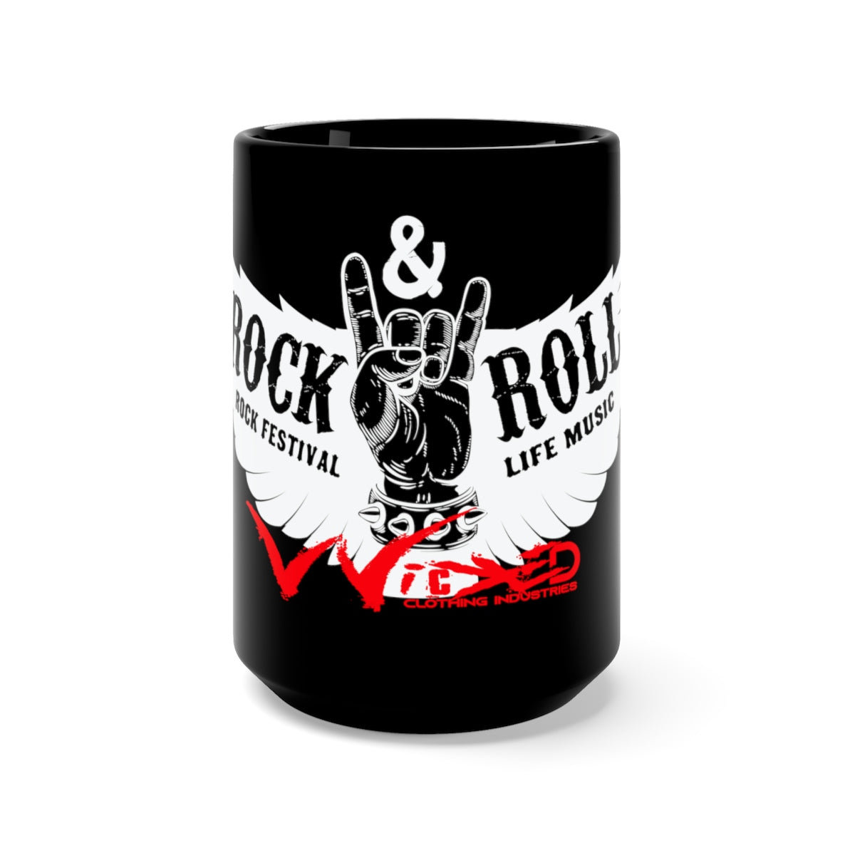 Rock & Roll/Black Mug 15oz