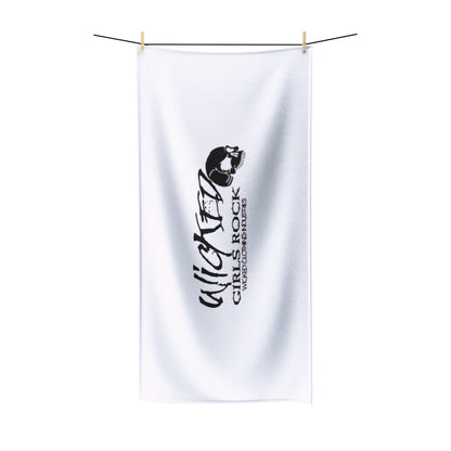 Polycotton Towel Wicked Girls Rock Black