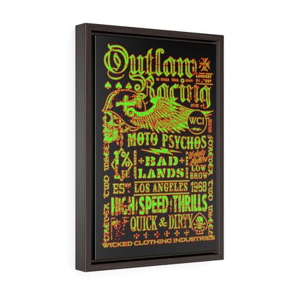 Outlaw Racing/Green/Red/Vertical Framed Wrap Canvas