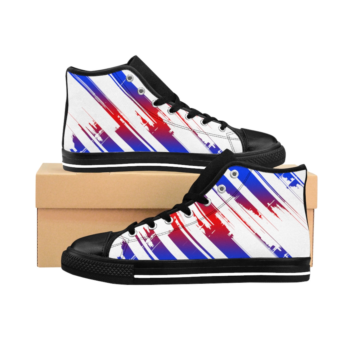 The Edge Of Insanity / Blue & Red / Men's High-top Sneakers
