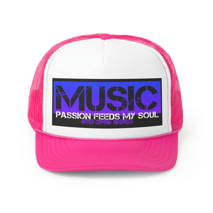 Music Passion Feeds My Soul Purple Trucker Caps