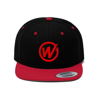 Wicked W/ Red/ Flat Bill Hat ( Embroidered)
