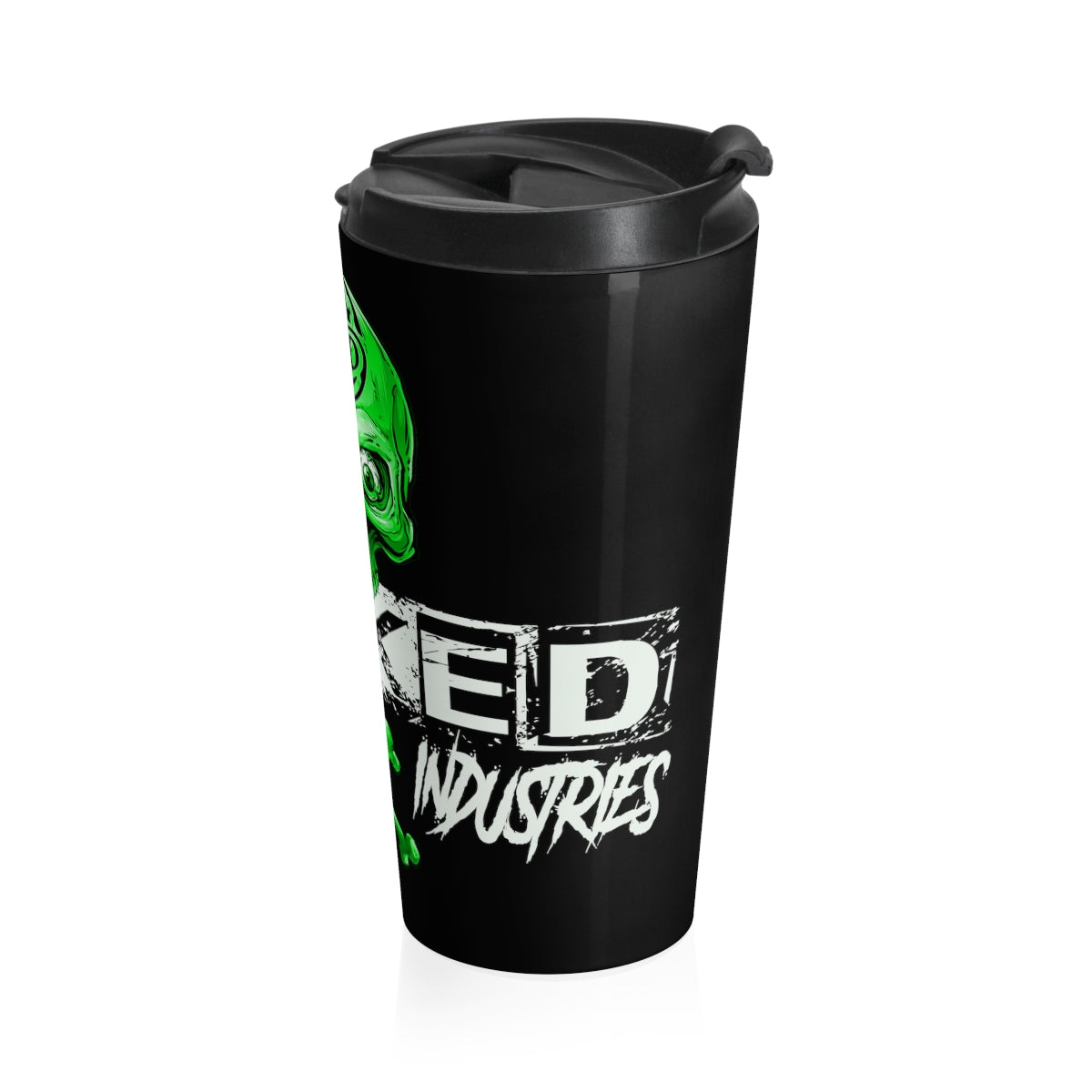 Stay Wild 2/Black/Neon Green/Stainless Steel Travel Mug