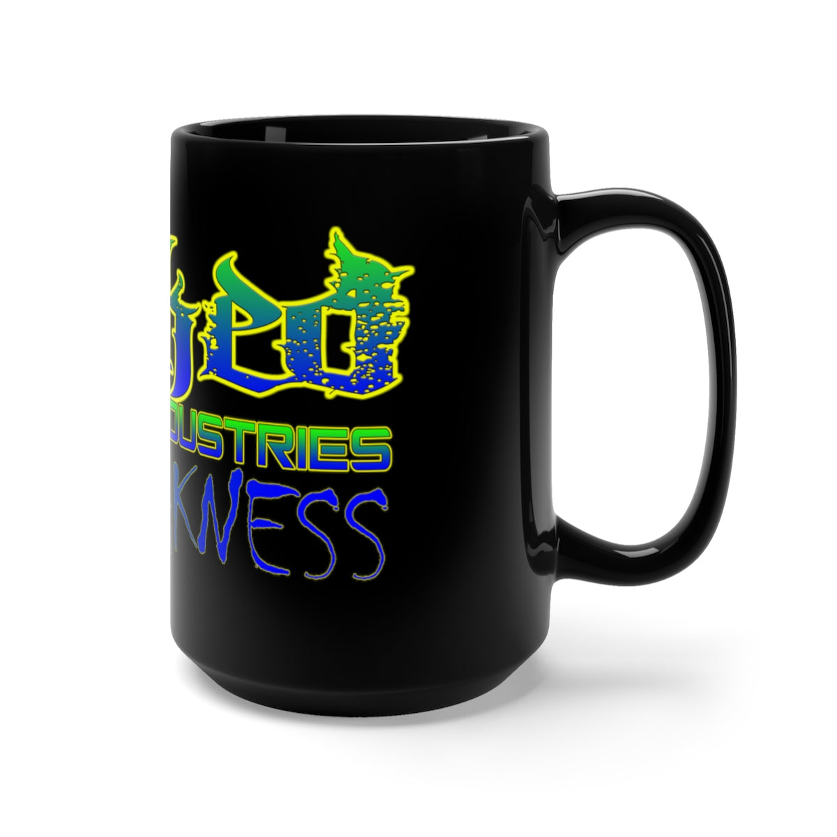 No Weakness Neon Green and Blue /Black Mug 15oz
