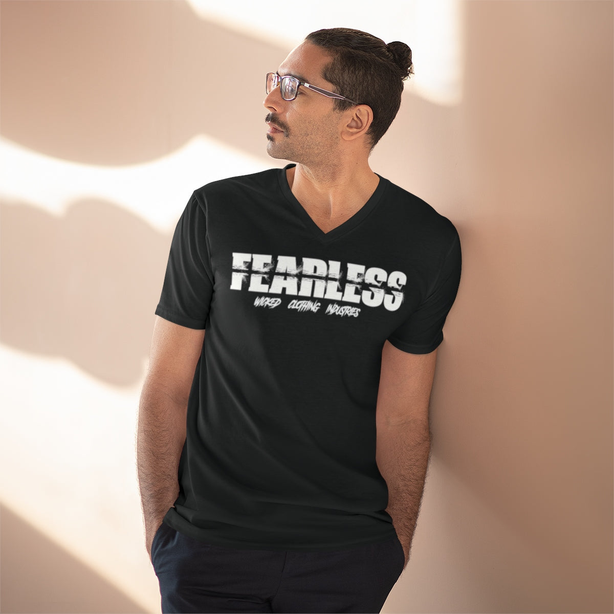 Fearless III/ White/ V-Neck Tee