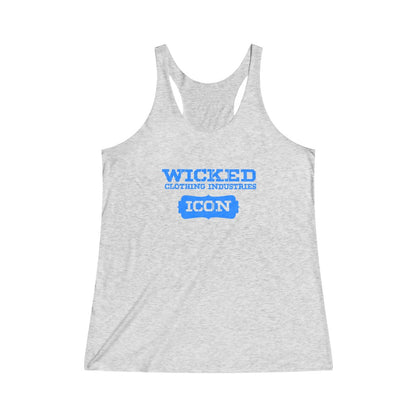 Icon /Blue Women's Tri-Blend Racerback Tank
