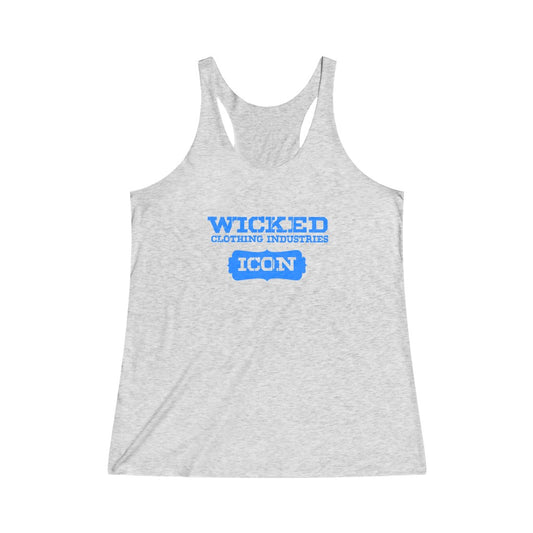 Icon /Blue Women's Tri-Blend Racerback Tank