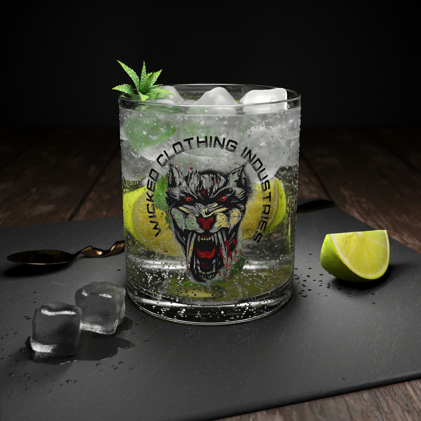 Blood Moon Rising Bar Glass