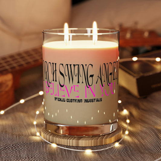Porch Swing Angel Pink on Glass /Scented Candle, 11oz