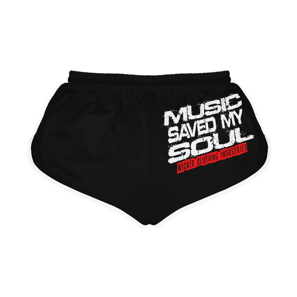 Music Saved My Soul/ Relaxed fit Shorts/ Black/ Print on Backside