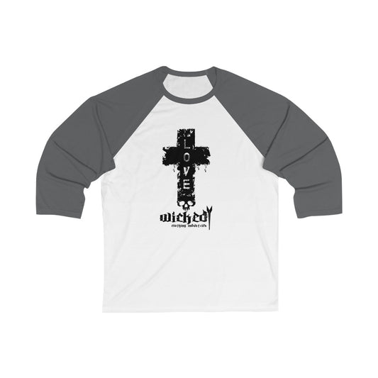 LOVE/ Black Sleeve White Body /3/4 Sleeve Baseball Tee