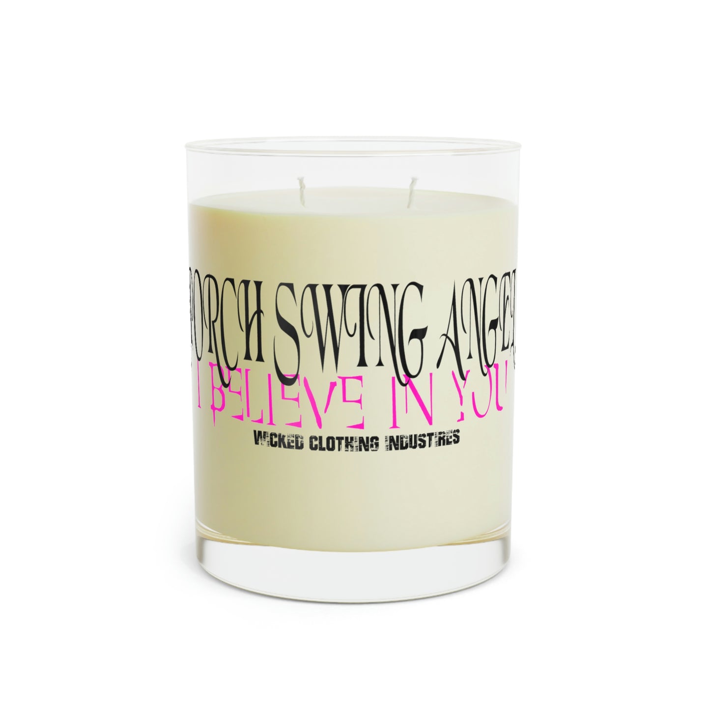 Porch Swing Angel Pink on Glass /Scented Candle, 11oz