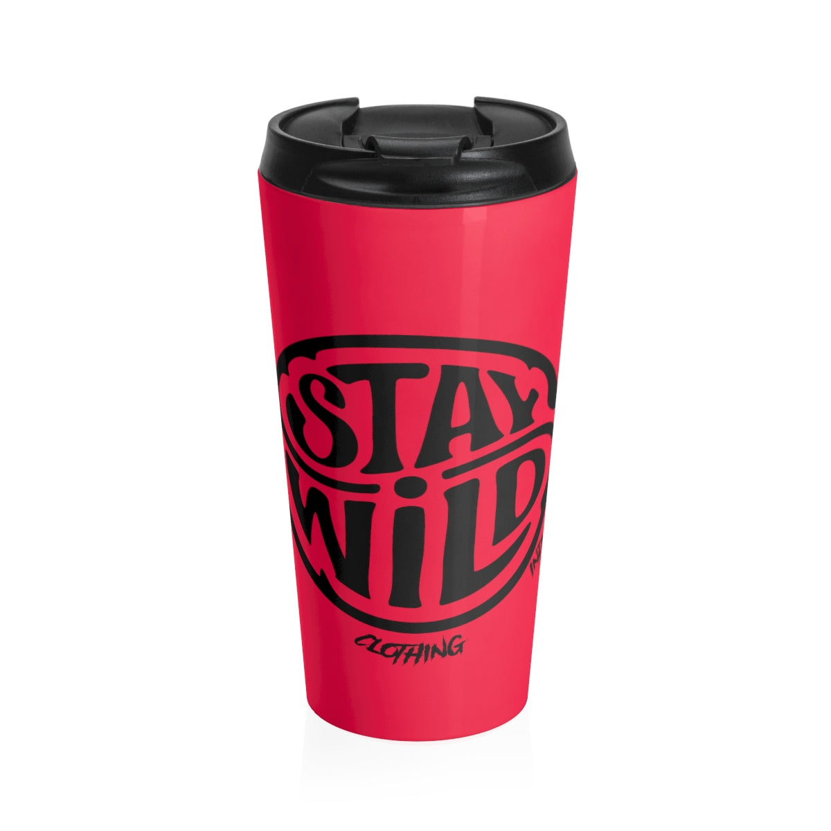 Stay Wild/ Red N Black Stainless Steel Travel Mug