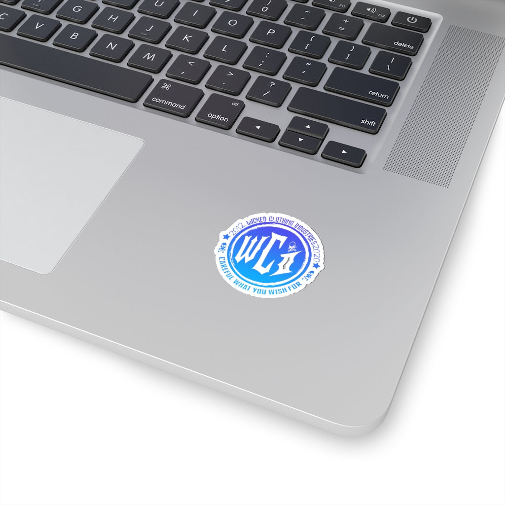 Careful What You Wish For/ Blue/Teal/ Kiss-Cut Stickers