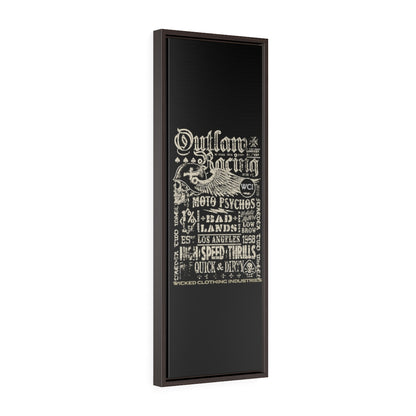 Outlaw Racing/ Faded White/Vertical Framed  Wrap Canvas