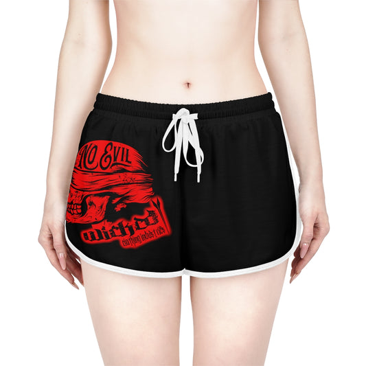 See No Evil/ Relaxed fit Shorts/ Black/Red