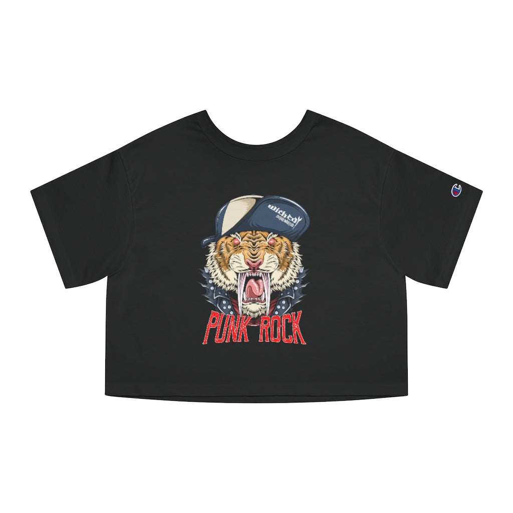 Punk Rock Tiger /Champion  Cropped Tee Shirt