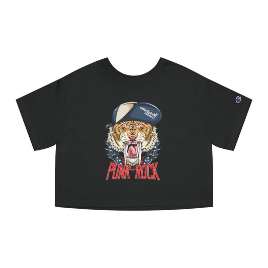 Punk Rock Tiger /Champion Cropped Tee Shirt