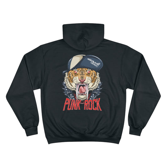 Punk Rock Tiger  On Back Champion Hoodie