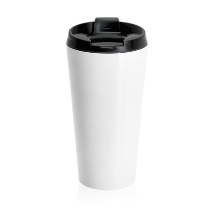 LOVE/Black on White  Stainless Steel Travel Mug