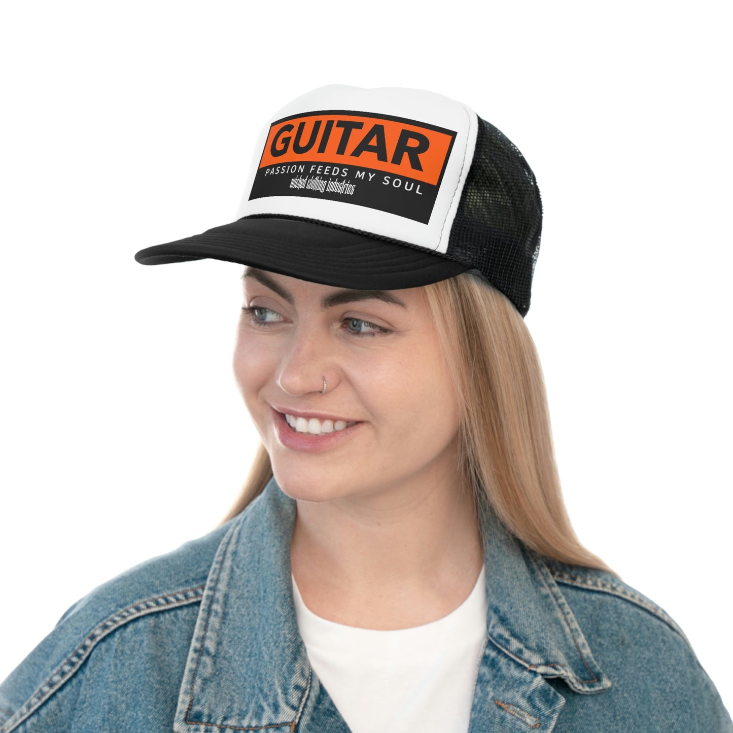 Guitar Passion Feeds My Soul Orange Trucker Hat