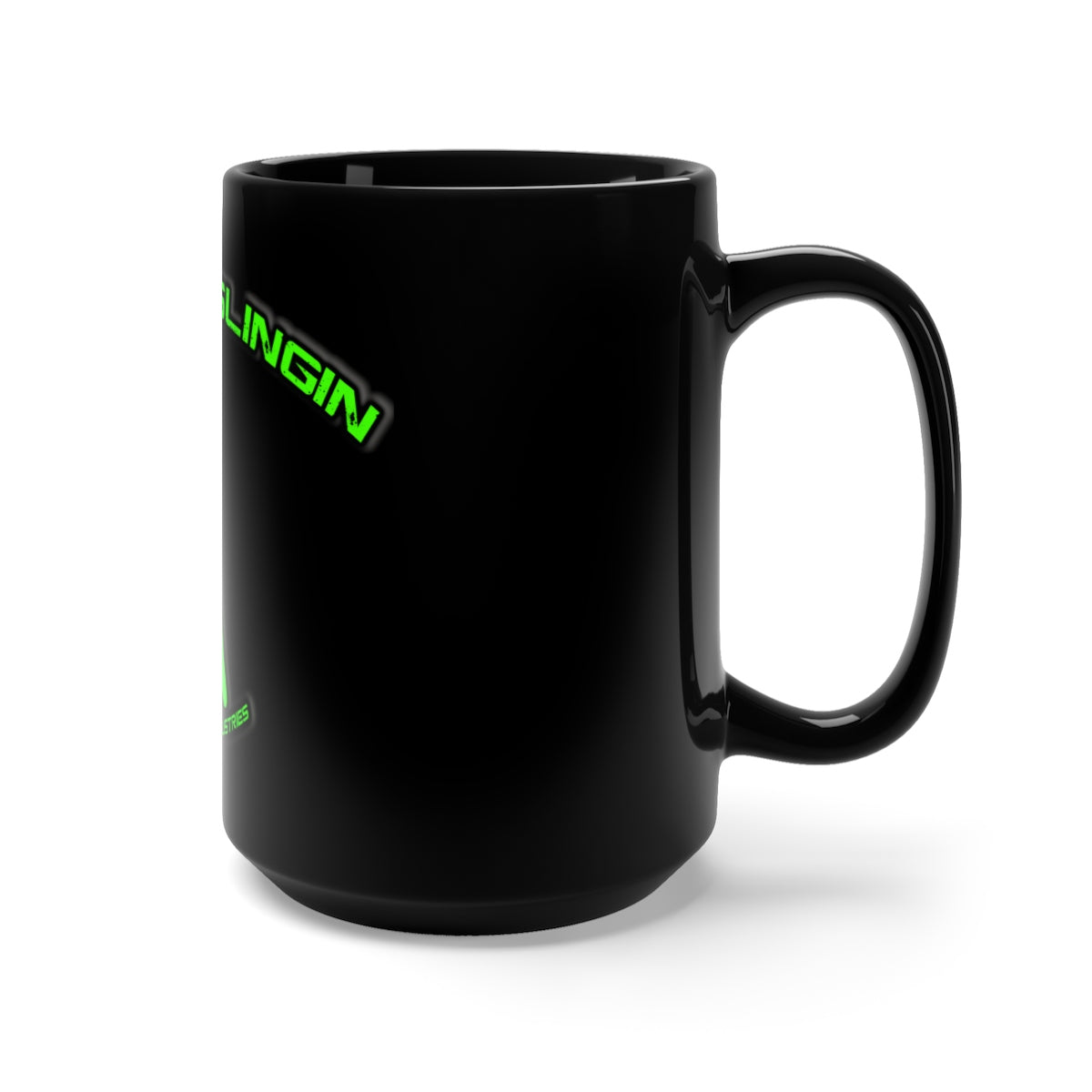 Neon Green/ Guitar Slingin /Black Mug 15oz