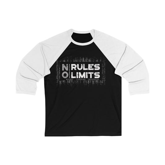 No Limits No Rules/ 3/4 Sleeve Baseball Tee