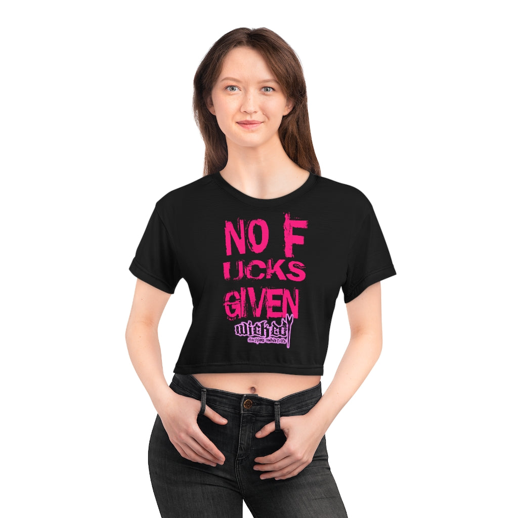 No Fucks Given/ Black Women's CropTop Tee Shirt