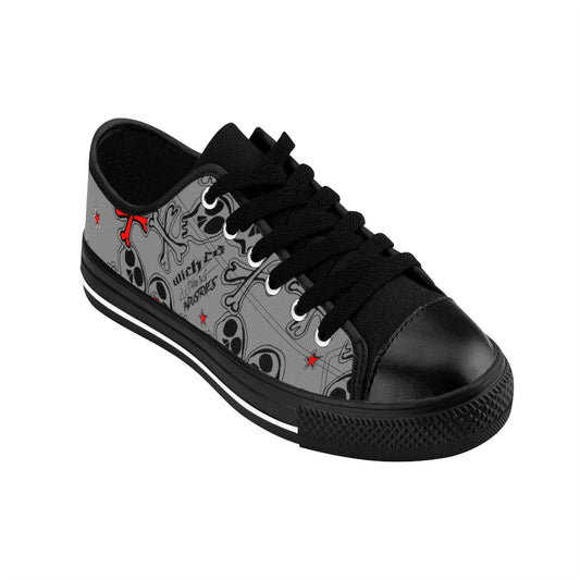 Cartoon Skulls/ Gray/Women's Sneakers