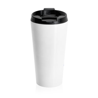 WCI/White N Blue/Stainless Steel Travel Mug