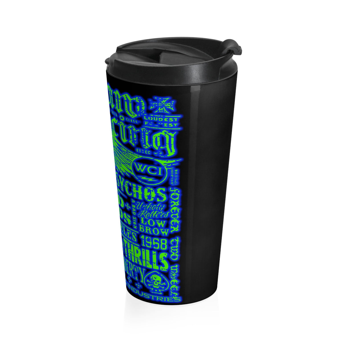 Outlaw Racing/ Blue/Green/Stainless Steel Travel Mug