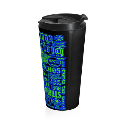 Outlaw Racing/ Blue/Green/Stainless Steel Travel Mug