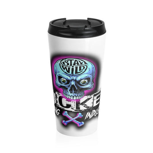 Stay Wild 1/ White/Stainless Steel Travel Mug