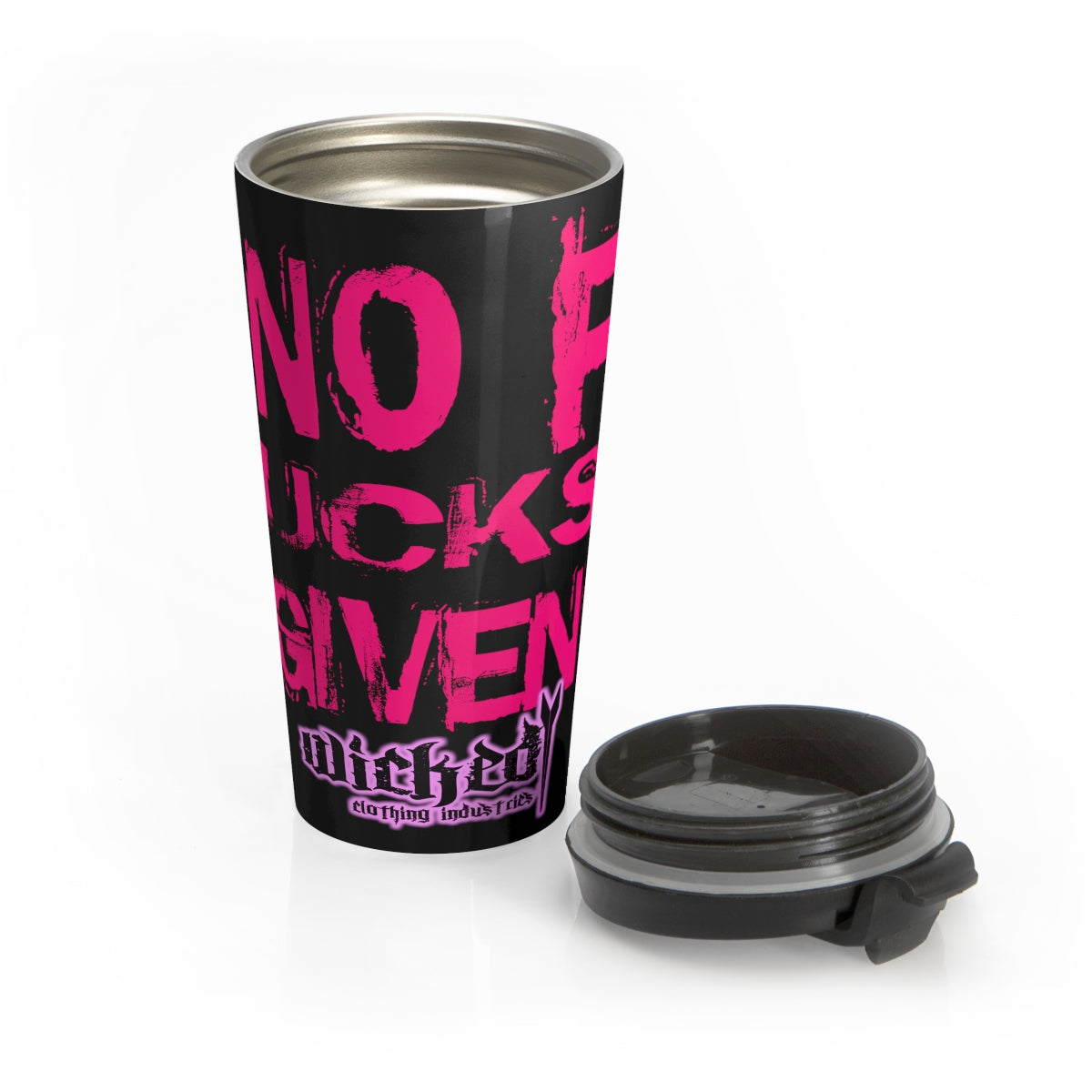 No F@CKS Given/Pink/ Stainless Steel Travel Mug