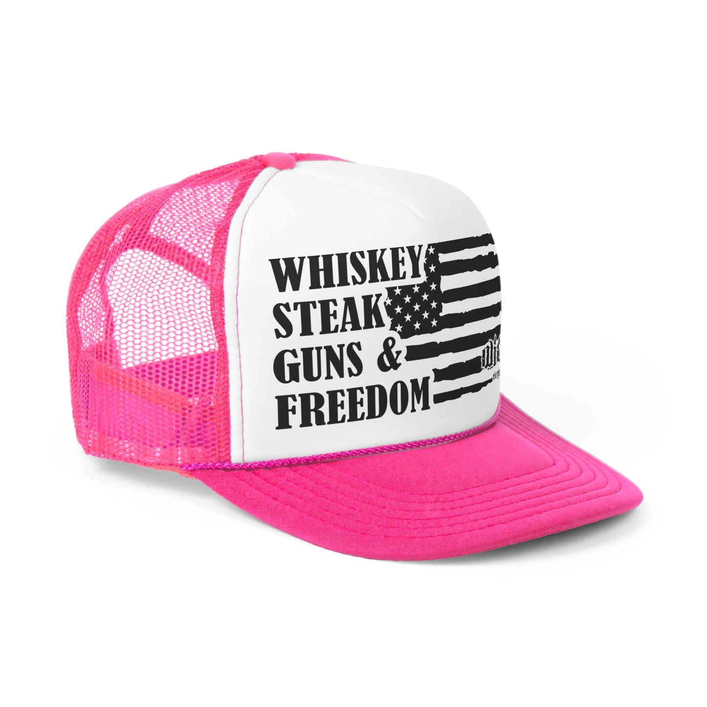 Whiskey Steak Guns Freedom  Trucker Hat