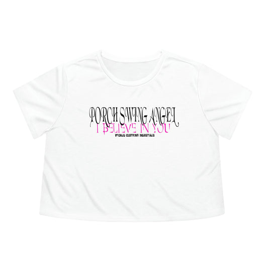 Porch Swing Angel E.L. Pink/ Flowy Cropped Tee