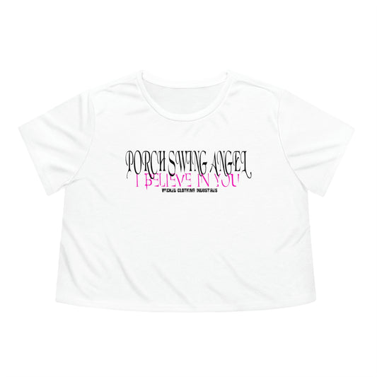 Porch Swing Angel E.L. Pink/ Flowy Cropped Tee