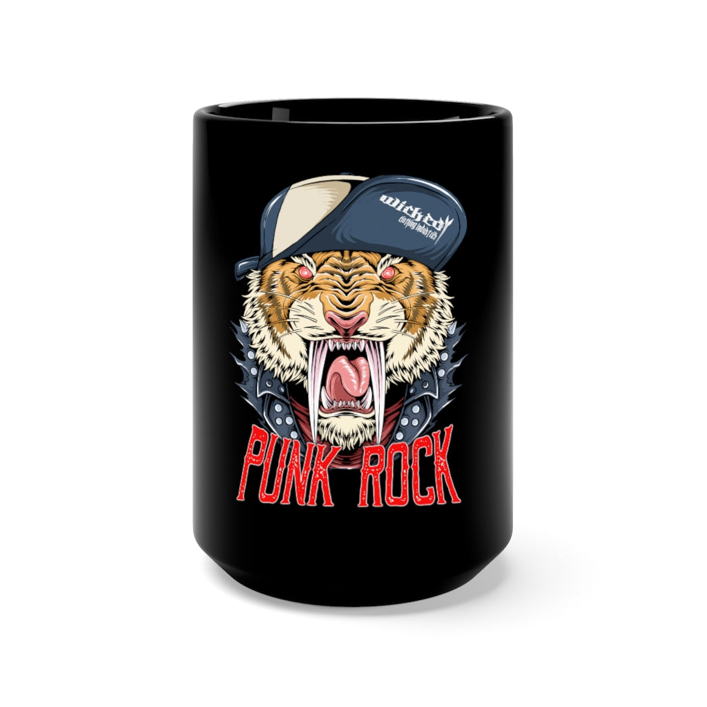 Punk Rock Tiger /Black Mug 15oz