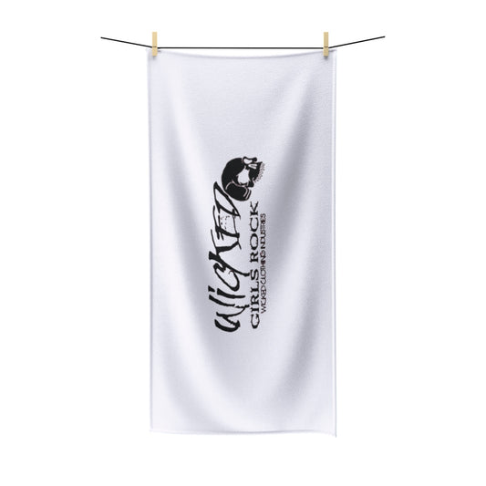 Polycotton Towel Wicked Girls Rock Black