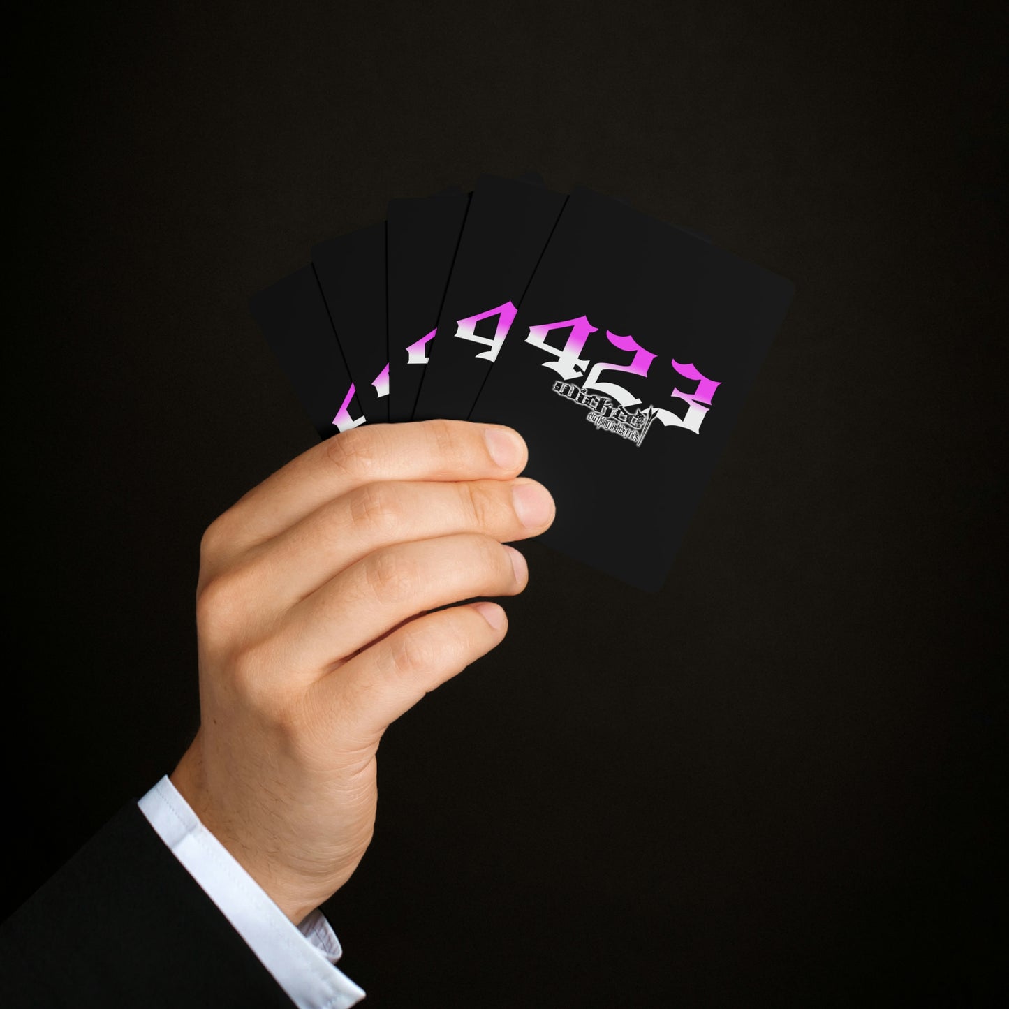 423 Hot Pink /White/ Poker Cards