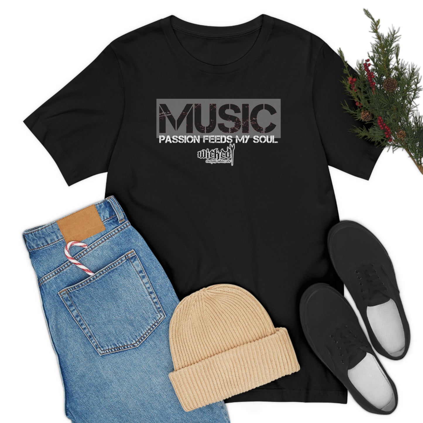 MUSIC / Passion Feeds The Soul /Gray/ Short Sleeve Tee